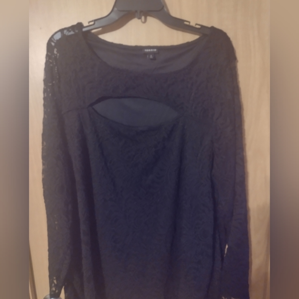 Torrid Lace Long Sleeve Keyhole Top 3X